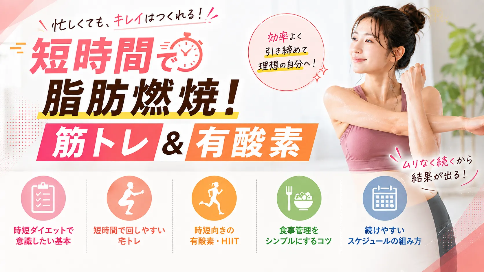 短時間で脂肪燃焼！筋トレ＆有酸素
