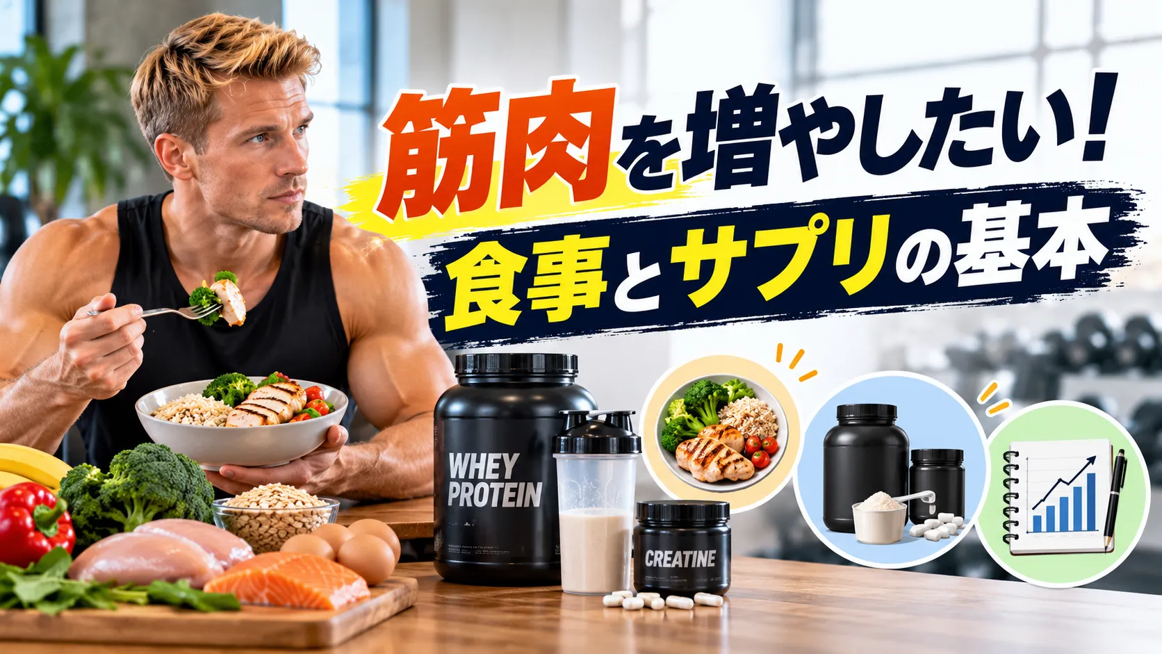 筋肉を増やしたい！食事とサプリの基本