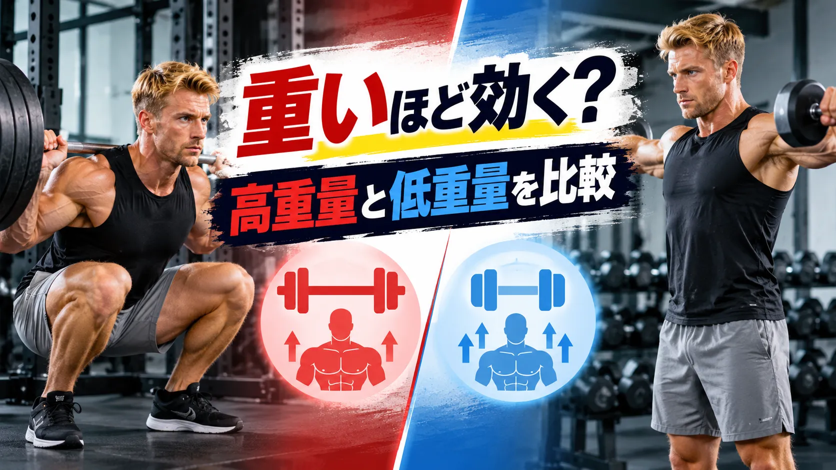 重いほど効く？高重量と低重量を比較