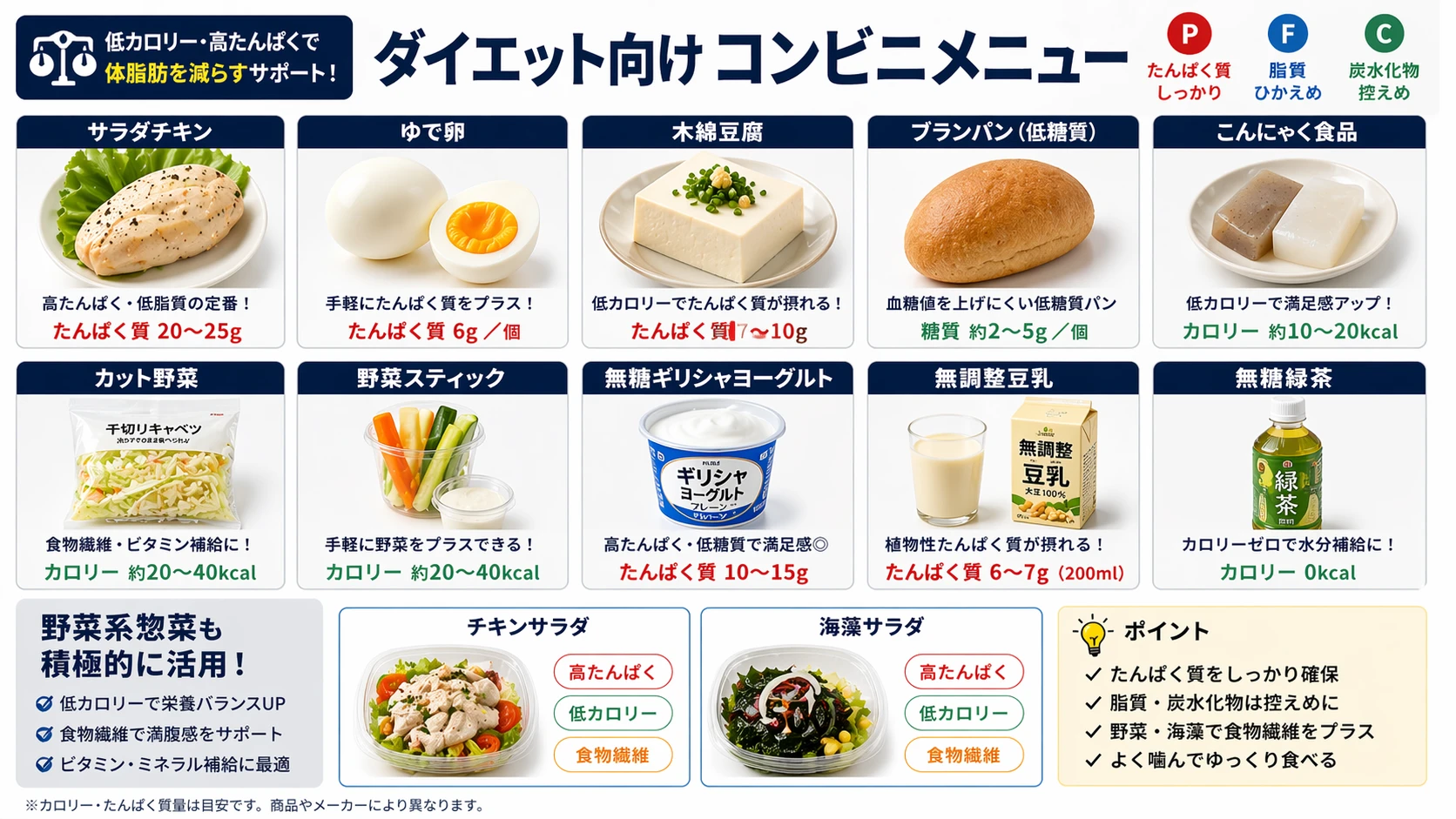ダイエット向けコンビニメニュー