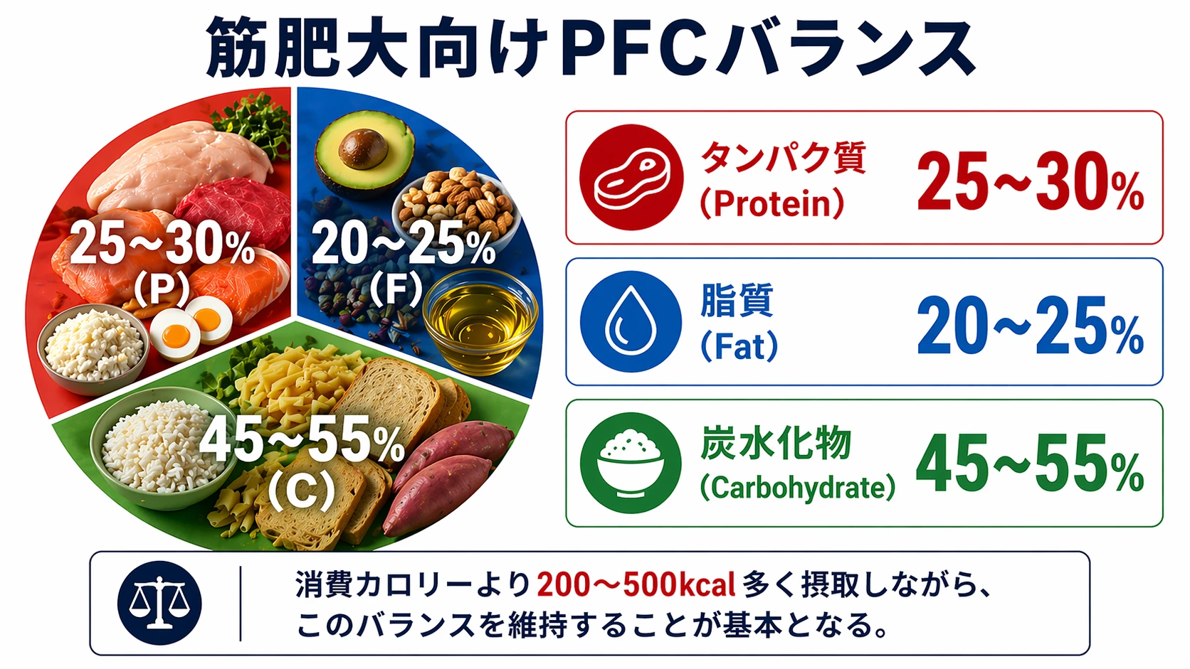 筋肥大向けPFCバランス